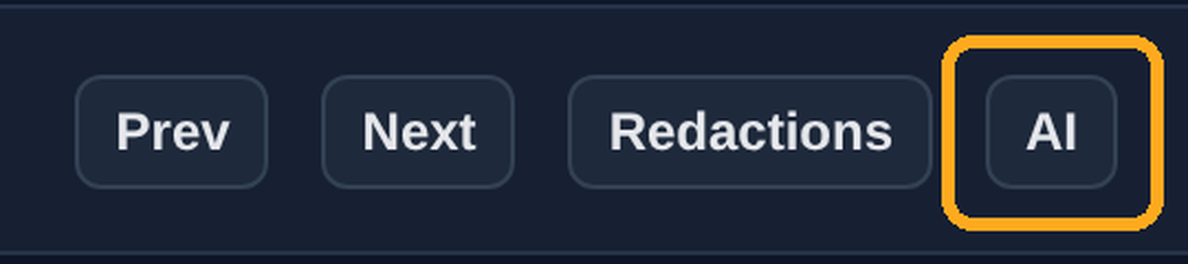 The AI button at the right end of the toolbar